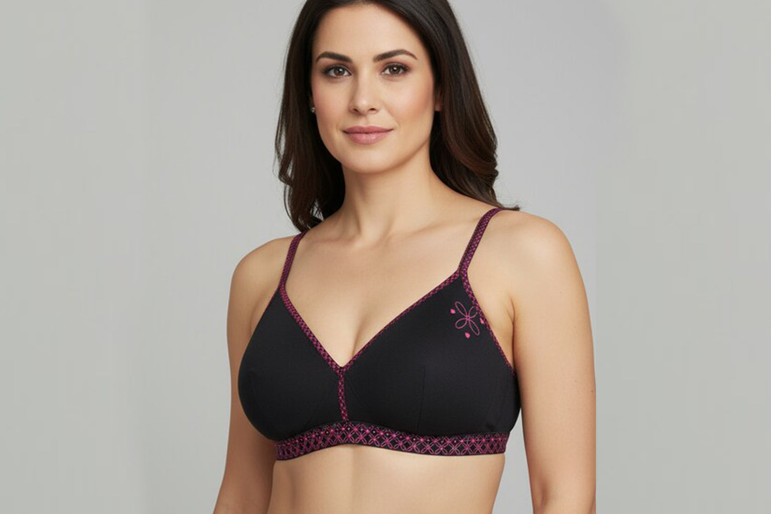 Designer Cotton Lace Bra - Black & Mustard | Cup A & B | Sizes 32-38