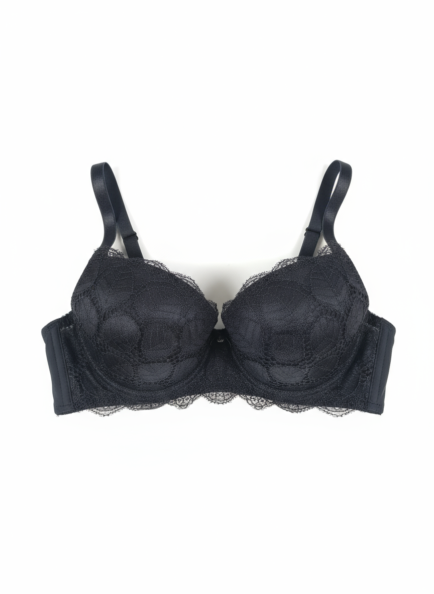 Curvesaa Designer Lace Bra - Nude/Beige