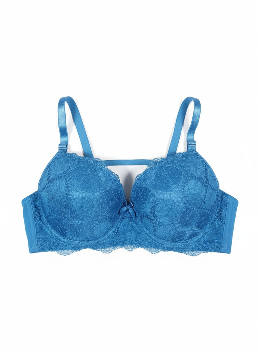 Curvesaa Designer Lace Bra - Nude/Beige