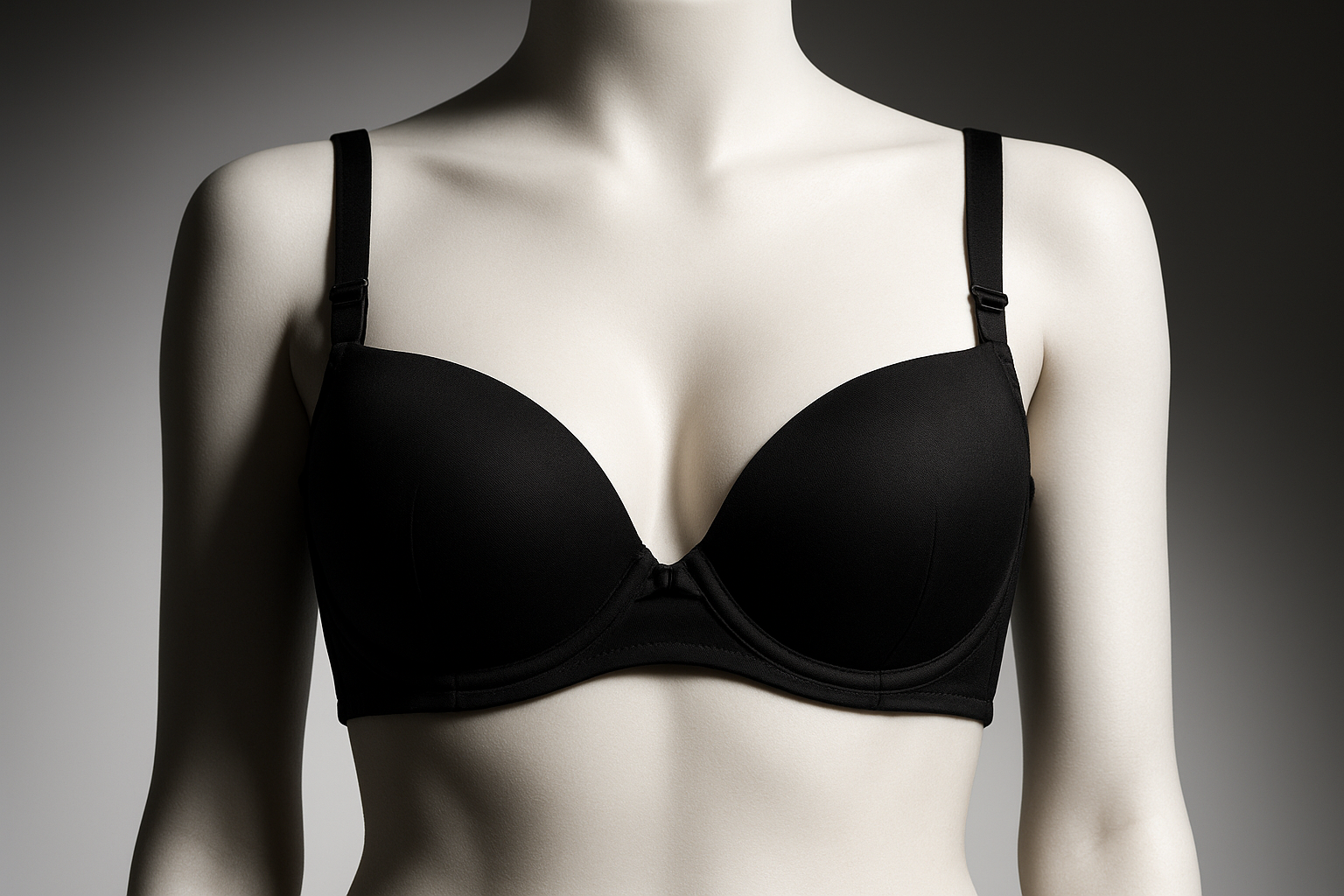 Black Padded Bra - Mannequin View
