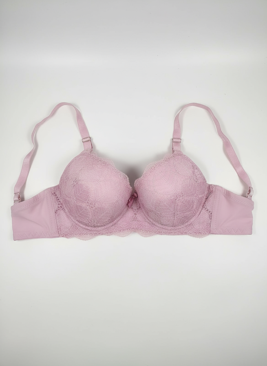 Curvesaa Designer Lace Bra - Nude/Beige