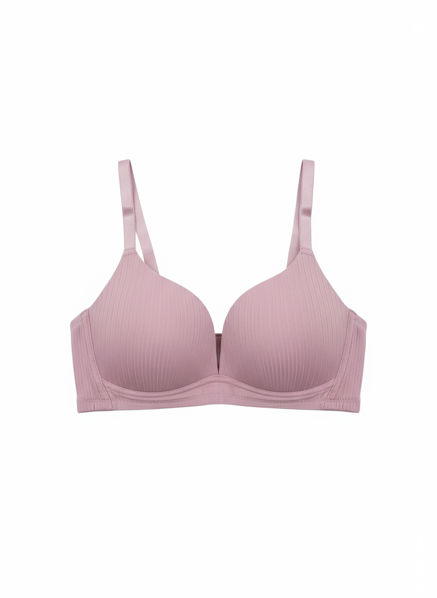 Curvesaa Ribbed Wireless Comfort Bra - B & C Cup | Multi-Color Collection | Sizes 34-40