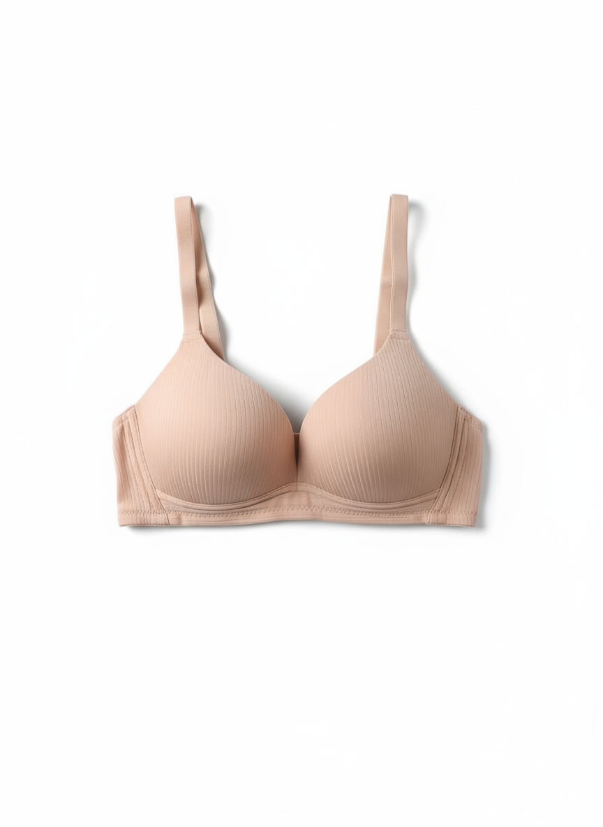 Curvesaa Ribbed Wireless Comfort Bra - B & C Cup | Multi-Color Collection | Sizes 34-40
