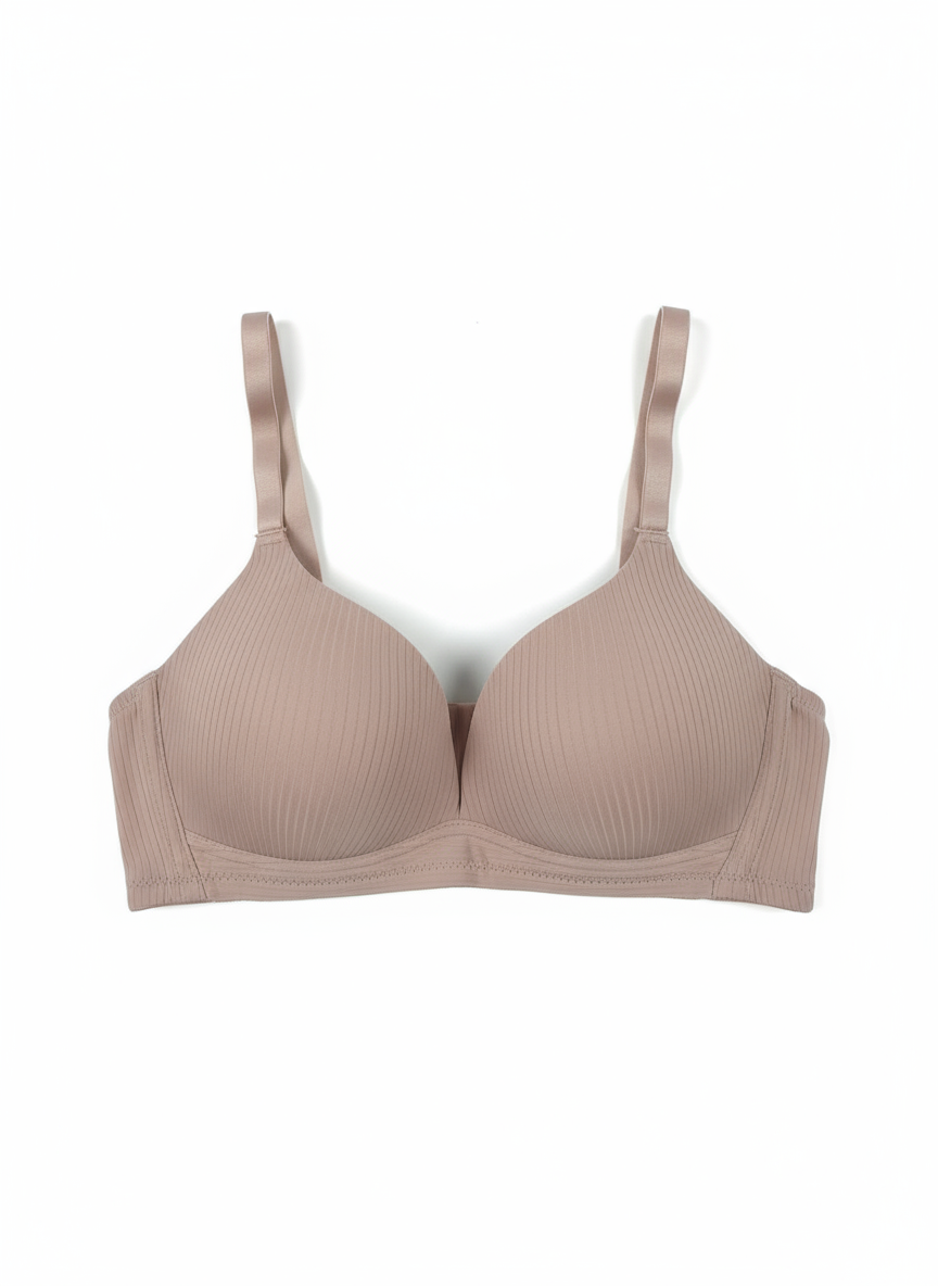 Curvesaa Ribbed Wireless Comfort Bra - B & C Cup | Multi-Color Collection | Sizes 34-40